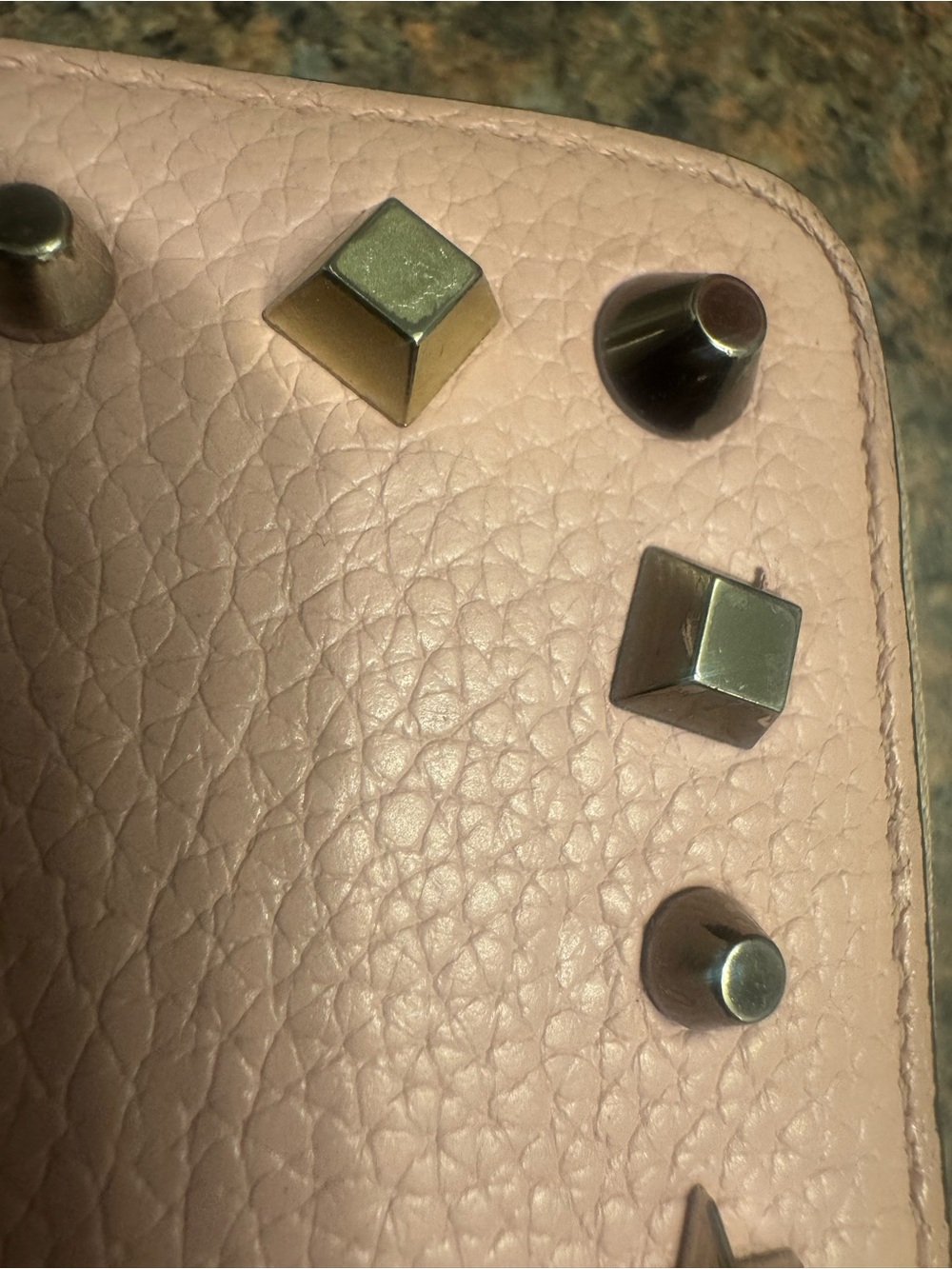 Christian Louboutin Blush Pink Studded Zip Wallet EUC - Picture 14 of 14